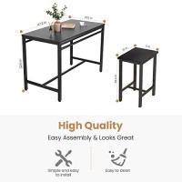 Recaceik 5 Pcs Dining Table Set, Modern Kitchen Table And Chairs For 4, Wood Pub Bar Table Set Perfect For Breakfast Nook, Small Space Living Room