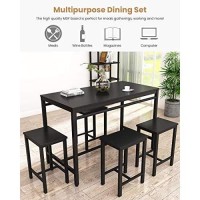 Recaceik 5 Pcs Dining Table Set, Modern Kitchen Table And Chairs For 4, Wood Pub Bar Table Set Perfect For Breakfast Nook, Small Space Living Room