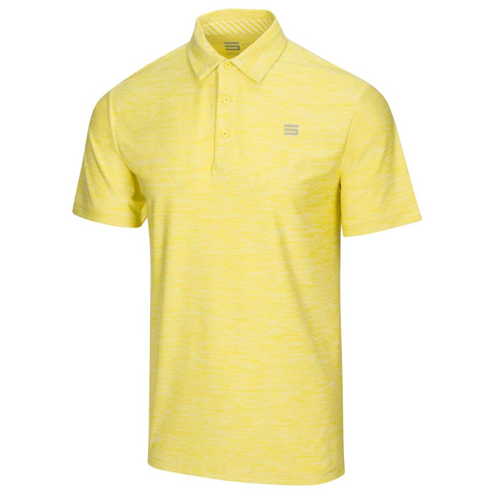 Three Sixty Six Golf Shirts For Men - Dry Fit Short-Sleeve Polo, Athletic Casual Collared T-Shirt Yellow Heather