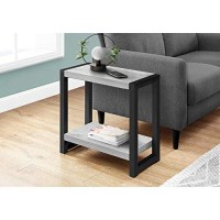 Monarch Specialties Rectangular Narrow End 1 Storage Shelf-For Living Room Or Bedroom-Modern Side Table, 22 H, Grey