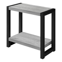 Monarch Specialties Rectangular Narrow End 1 Storage Shelf-For Living Room Or Bedroom-Modern Side Table, 22 H, Grey