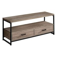 Monarch Specialties I 2872 Tv Stand, 48 Inch, Console, Media Entertainment Center, Storage Drawers, Living Room, Bedroom, Laminate, Metal, Brown, Black