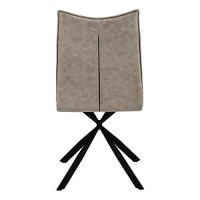 Monarch Specialties 1216, Set Of 2, Side, Upholstered, Kitchen, Room, Fabric, Beige, Contemporary, Modern Dining Chair, 18.5 L X 23.5 W X 36.25 H, Taupe Leather-Look/Black Metal