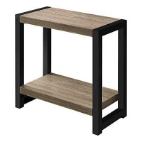 Monarch Specialties Rectangular Narrow End 1 Storage Shelf-For Living Room Or Bedroom-Modern Side Table, 22 H, Dark Taupe