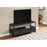Monarch Specialties Entertainment Center/Media Console - 2 Storage Drawers & 1 Shelf - For Living Room Or Bedroom - Modern Tv Stand, 48 L, Black