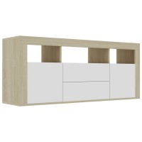 Vidaxl Tv Cabinet White And Sonoma Oak 47.2X11.8X19.7 Engineered Wood