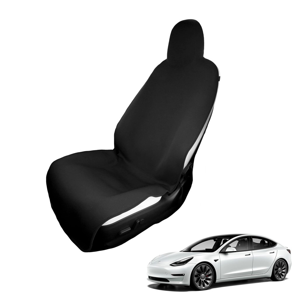 Evnv Tesla Model 3 Seat Cover 2023-2018 - Waterproof Neoprene Tesla Seat Cover Protects Your Seat - Easy To Install - Tesla Model 3 Accessories 2023 - Black Front Seat Cover