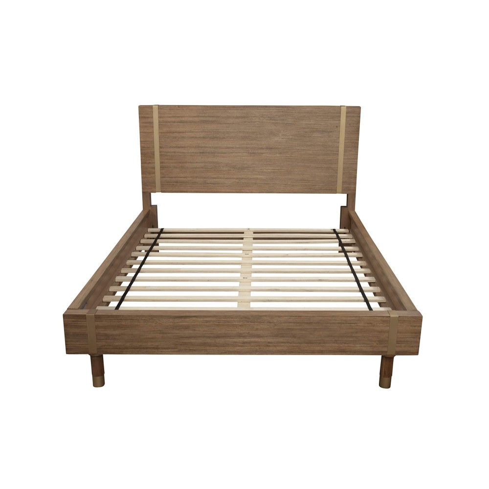 Alpine Furniture Easton Standard King Wood Platform Bed In Sand (Beige)