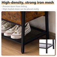 Apicizon Storage Bench, Bed Bench For Bedroom, Industrial Shoe Bench With Padded Seat And Metal Shelf, 39X177X137 Entryway Benches Rustic Brown + Black