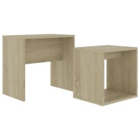 Vidaxl Coffee Table Set Sonoma Oak 18.9X11.8X17.7 Engineered Wood