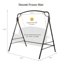 Vingli Upgraded Metal Porch Swing Stand With Antique Bronze Finish, Heavy Duty 660 Lbs Weight Capacity Steel Swing Frame With Extra Side Bars, Powder Coated Hanging Swing Frame Set For Outdoors