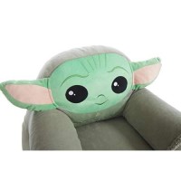 Idea Nuova Figural Mink With Sherpa Trim Bean Bag Chair For Toddlers And Kids, Star Wars Grogu