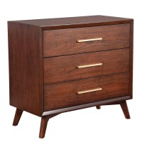 Benjara 33 Inch Wooden Chest With 3 Drawers Brown