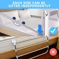 Rdhome 59 Bed Rails For Toddlers Extra Tall Safety Baby Bed Guard, Vertical Lifting Bed Guardrail For Kids, Collapsible Double Lock Bedrail Fits Queen Size Bed (1 Side)
