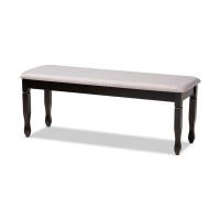Baxton Studio Grey Upholstered And Brown Finished Wood Dining Bench