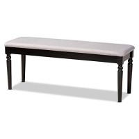 Baxton Studio Grey Upholstered And Walnut Brown Finished Wood Dining Bench