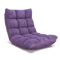 S Afstar Safstar Cushioned Floor Chair, 14-Position Adjustable Padded Lazy Recliner With Comfortable Back Support And Skin-Friendly Cover, Great For Reading, Playing Game, Meditating (Tender Violet)