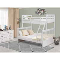 East West Furniture Odb-05-W Kids Bunk Bed Bedroom Sets, Twinfull, White