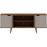 Manhattan Comfort Hampton Mid Century Modern Living Room 4 Shelves Television Stand 62.99 Off-White And Nature