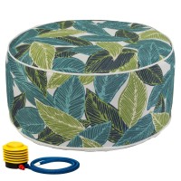 Kozyard Inflatable Stool Ottoman Used For Indoor Or Outdoor, Kids Or Adults, Camping Or Home (Acacia Leaf)
