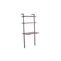 Industrial 3 Tier Mango Wood Ladder Storage Wall Shelf With Tubular Frame