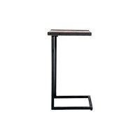 The Urban Port C Shape Mango Wood Sofa Side End Table With Metal Cantilever Base