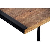 The Urban Port C Shape Mango Wood Sofa Side End Table With Metal Cantilever Base