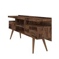 The Urban Port 63 Inch Wooden Entertainment Tv Media Stand With 4 Open Compartments, Brown