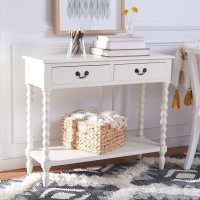 Safavieh Home Collection Athena Distressed White 2-Drawer Console Table, 0