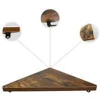 Horlimer Floating Corner Shelves Set Of 6, Rustic Wood Wall Shelves For Bathroom Kitchen Bedroom Living Room Office Nursery