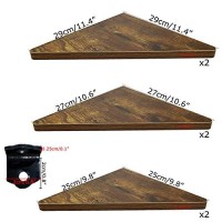 Horlimer Floating Corner Shelves Set Of 6, Rustic Wood Wall Shelves For Bathroom Kitchen Bedroom Living Room Office Nursery