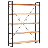 Vidaxl 5-Tier Bookcase 551X118X709 Solid Acacia Wood