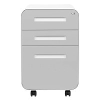 Laura Davidson Furniture Stockpile 3-Drawer File Cabinet For Home Office Commercial-Grade One Size, Light Grey Faceplate