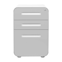 Laura Davidson Furniture Stockpile 3-Drawer File Cabinet For Home Office Commercial-Grade One Size, Light Grey Faceplate