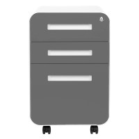 Laura Davidson Furniture Stockpile 3-Drawer File Cabinet For Home Office Commercial-Grade One Size, Dark Grey Faceplate