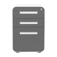 Laura Davidson Furniture Stockpile 3-Drawer File Cabinet For Home Office Commercial-Grade One Size, Dark Grey Faceplate