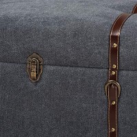 Baxton Studio Transitional Grey Fabric Upholstered Storage Trunk Ottoman