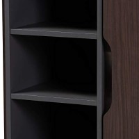 Baxton Studio Two-Tone Dark Brown And Grey Finished Wood 2-Door Shoe Cabinet