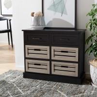 Safavieh Home Collection Briar Black And Greige 6 Removable Drawer Storage Chest