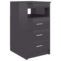 Vidaxl Drawer Cabinet Hign Gloss Gray 15.7X19.7X29.9 Chipboard