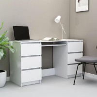 Vidaxl Writing Desk White 55.1X19.7X30.3 Engineered Wood
