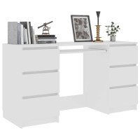 Vidaxl Writing Desk White 55.1X19.7X30.3 Engineered Wood