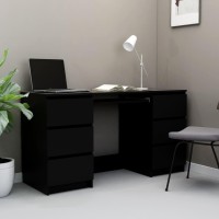 Vidaxl Writing Desk Black 55.1X19.7X30.3 Engineered Wood