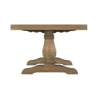 Benjara 19 Inch Rectangular Coffee Table With Pedestal Base, Brown