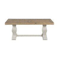 Benjara 19 Inch Coffee Table With Pedestal Base, Brown, White