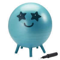 Gaiam Kids Stay-N-Play Children'S Balance Ball - Flexible School Chair Active Classroom Desk Alternative Seating | Built-In Stay-Put Soft Stability Legs, Includes Air Pump, 52Cm, Starry-Eyes