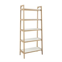 Madison Park Parker Shelf Bookcase With White And Natural Finish Mp131-1061