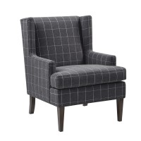 Martha Stewart Upholsterd Accent Chair Living Room Furniture - Modern Design, Leisurely Resting, Comfortable Foam Seat Cushion Bedroom Lounge, Sophisticated, 2875 W X 31 D X 375 H, Charcoal