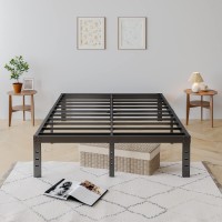 Comasach 14 Inch Full Bed Frame No Box Spring Needed, 3500 Lbs Heavy Duty Metal Platform Bed Frames, Non-Slip And Noise-Free Mattress Foundation, Black