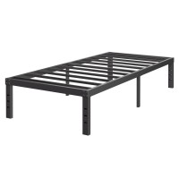 Comasach 14 Inch Twin Bed Frame No Box Spring Needed, 3500 Lbs Heavy Duty Metal Platform Bed Frames, Non-Slip And Noise-Free Mattress Foundation, Black